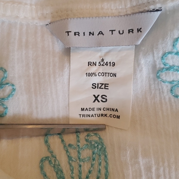 Trina Turk Embroidered Turquoise Cover Up - Picture 10 of 10